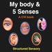 CVI Book- My Body & 5 Senses: High Contrast Book for Visual Impairment to Learn Body Parts and 5 Senses