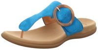 Gabor Damen Pantolette Blauw Leer Platte Sandalen Maat 37