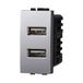 IXTRIMA Dual USB-lader module 5 V 2,1 A - 2 USB-A poorten kleur grijs compatibel met Bticino Living Light/International 1 stuk