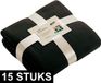 James & Nicholson 15x Fleece dekens/plaids zwart 130 x 170 cm