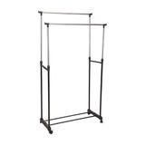 Well Home Kledingrek met wielen met 2 versterkte stangen en metalen frame, H.90-160 cm