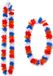 PartyXplosion Hawaii krans slinger - 2x - 100 cm - rood wit blauw en oranje kleuren mix - Carnaval - Themafeest