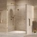 Brauer Void - Carving Nisdeur - 2-Delig - Helder Glas - 150 x 200 cm - Omkeerbaar - met Draaideur 70 cm - Aan Glas - incl. Glascoating - PVD Goud Geborsteld