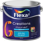 FLEXA Creations - Muurverf Zijde Mat - Mengkleuren Collectie - 85% Zee - 2,5 liter