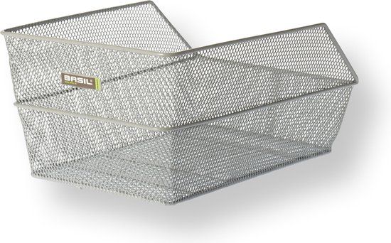 Basil Cento - Achter - Fietsmand - Staal - Zilver - 28 Liter