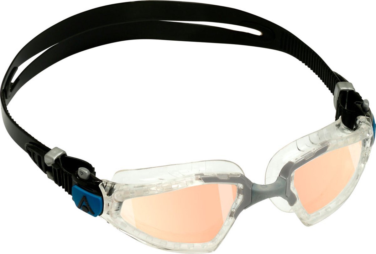 Aquasphere Aquasphere Kayenne Pro - Zwembril - Volwassenen - Iridescent Titanium Mirrored Lens - Transparant/Grijs