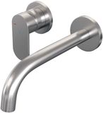 Brauer Brushed Edition Inbouw Wastafelmengkraan met Gebogen Uitloop en Rozetten Model C2 RVS Geborsteld PVD
