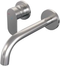 Brauer Brushed Edition Inbouw Wastafelmengkraan met Gebogen Uitloop en Rozetten Model C2 RVS Geborsteld PVD