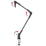 Gator Frameworks Slim Profile Desktop Mic Stand Boom Arm voor uitzendingen, Podcasts, Content Creatie, Live Streaming, & Soortgelijke Toepassingen (GFWMICBCBM0500)