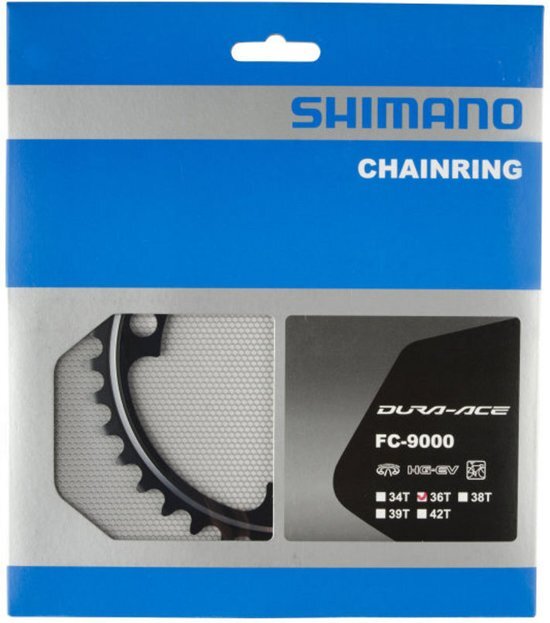 Shimano Dura-Ace FC-9000 kettingblad 11-speed MB zwart Uitvoering 36 tanden