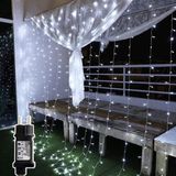 Merkloos Kerstlichtjes - 300 LED-lichtsnoer – 3x3 m, 8 lichtstanden, IP44, kerstverlichting voor binnen en buiten - Wit