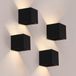 LEDVION - 4x USB Oplaadbare Wandlamp met Sensor – 4400 mAh – Zwart – Draadloos – IP44 – Binnen & Buiten – Warm Wit Licht