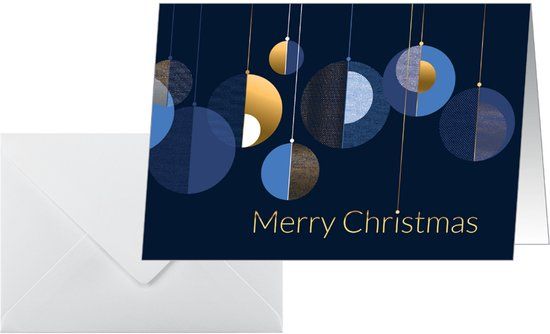 Sigel Kerstkaart 'Grafische kerstballen', liggend A6-formaat