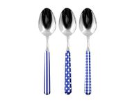 Home Provence Set met 6 lepels van roestvrij staal, decoratie blauw