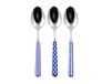 Home Provence Set met 6 lepels van roestvrij staal, decoratie blauw