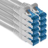 1aTTack.de 10x 7,5m CAT6 Ethernet LAN-netwerkkabel RJ45 - wit