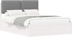 vidaXL Bedframe met Gevoerde Hoofdbord Lichtgrijs 140 x 200 cm