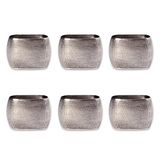 DII Diverse servetringenset, messing, zilver getextureerd vierkant, eenheidsmaat