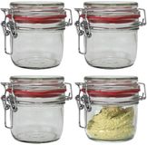 Sans marque Bocal de conservation/pot de conserve - 10x - verre - 125 ml - avec fermeture à levier - transparent - Pots de conservation alimentaire