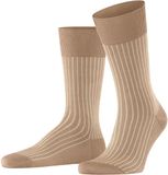 FALKE Oxford Stripe gedessineerd katoen sokken heren bruin - maat 45-46