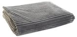 Standard Grey Striped Polyester Blanket 150 x 200 cm