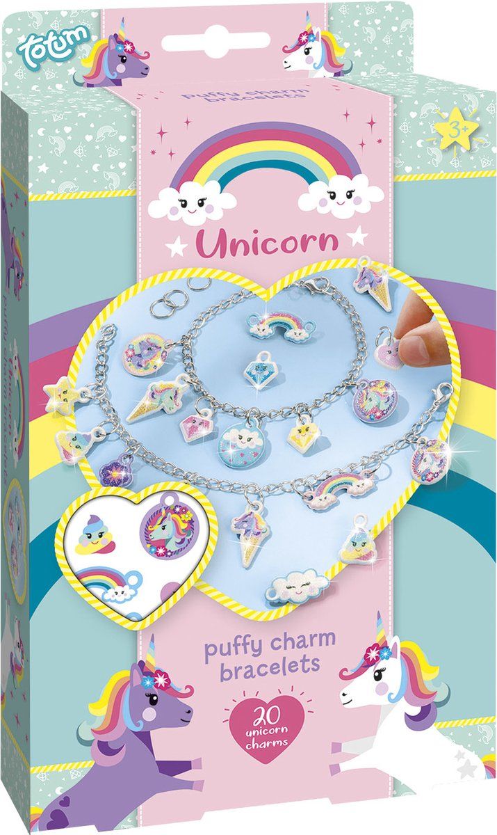 Totum Unicorn Puffy Charm Bracelets - Meisjes - Metaal - Meerkleurig