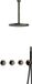Hotbath Cobber - CB7067 - Inbouw Regendoucheset - Verouderd Ijzer - 2 Stopkranen - Thermostatisch - Plafondbuis 30 cm - Hoofddouche 300 mm - Staafhanddouche