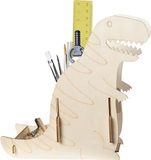 Pebaro 477/3 Houten bouwset, dinosaurus-pennenhouder, 3D-puzzel, knutselen met hout, voorgesneden houten puzzel met schuurpapier, glans, in elkaar steken, klaar voor gebruik, cadeau-idee