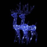 vidaXL Kerstversieringen rendier 2 st 128 cm acryl blauw