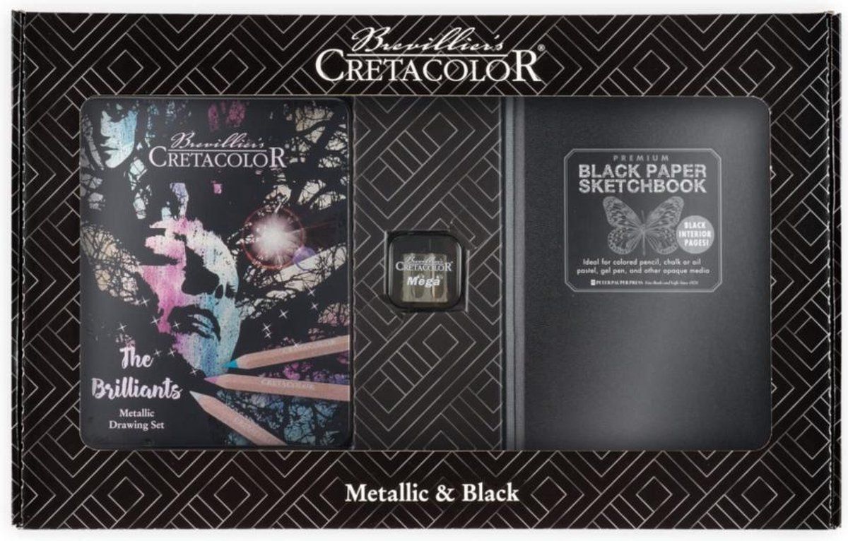 Cretacolor Mega Kleurpotloden Metallic & Black Set