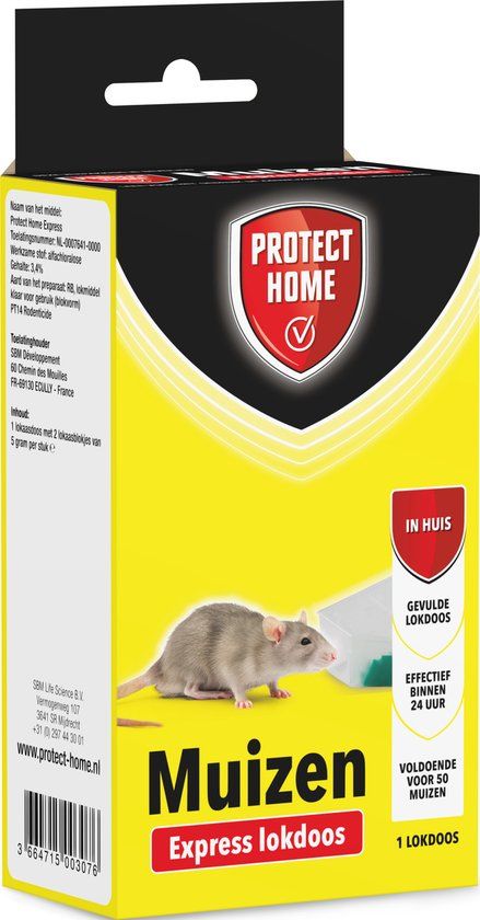 Bayer, Marcel Protect Home Express Lokdoos Muizen - 1 Stuk - Muis Bestrijden - Effectief Binnen 24 Uur - Goed voor 50 Muizen