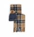 Barbour Set regalo muts en sjaal tartan Saltburn beige,