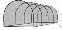 VEVOR honkbal slagkooi (halfrond) net 1220x370x305 cm, draagbaar trainingsnet met 4-laags en knooploos polyesterweefsel en opening voor werpmachines, incl. softbal trainingskooi net