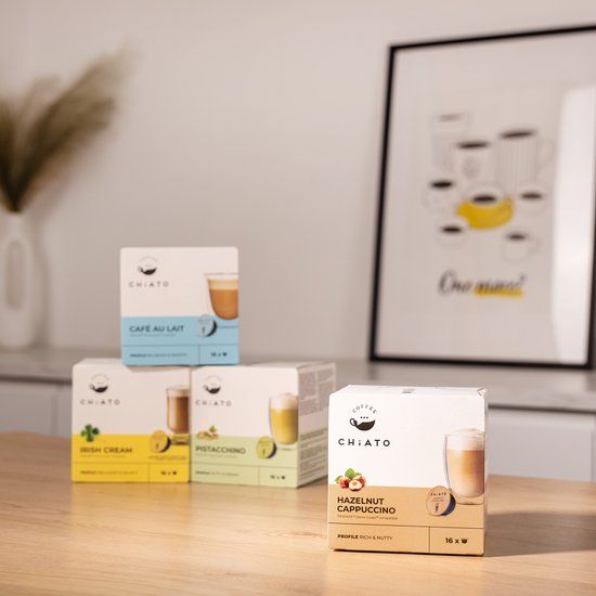 CHiATO Koffiecapsules compatibel met NESCAFÉ® Dolce Gusto® Hazelnut Cappuccino, 16 st.