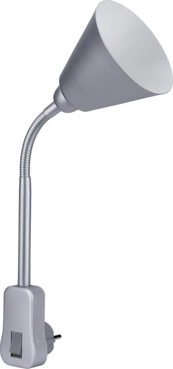Paulmann Junus Flexarm Stekkerlamp - Grijs - 20W - E14