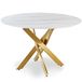 Menzzo Corix tafel, goud, L 120 x D 120 x H 75 cm, glas 8 mm dik