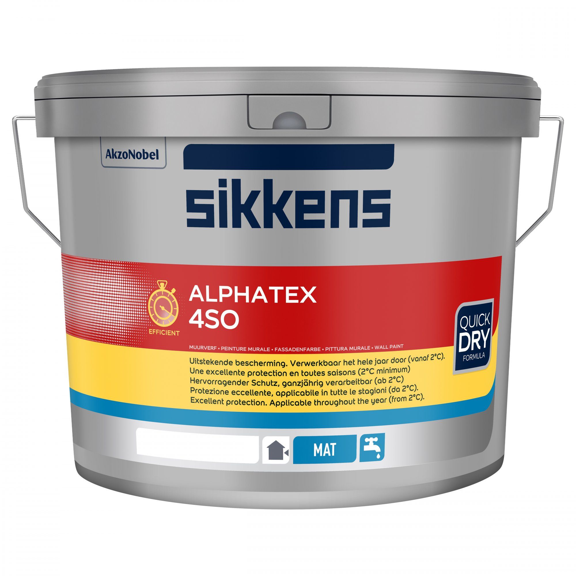Sikkens Alphatex 4SO Mat Buitenmuurverf - Op Kleur Gemengd - 10L