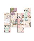 Homemania Wandafbeelding, motief: vogels, 4 stuks, voor woonkamer, slaapkamer, meerkleurig, 76 x 0,3 x 50 cm, HM204PMDF134, MDF