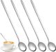 Unyqoos® Set de 4 cuillères de luxe en acier inoxydable pour expresso, thé et desserts avec long manche