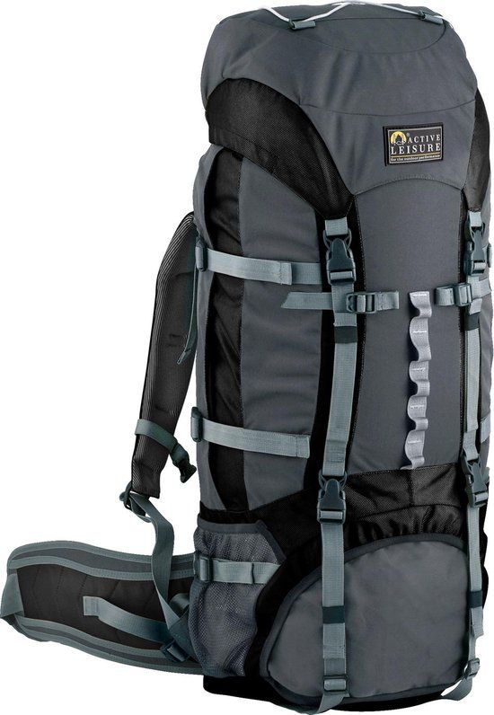 Active Leisure Equinox 55L Backpack - Black - Unisex - Travel - Polyester - Toploader - Adjustable Back - Raincover