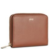 JASLEN - Echt Leer Portemonnee Dames - Small Dames RFID Wallet Vegan Merk van Lois - Portemonnee Vrouwen met Ritssluiting - Small Portemonnee voor Dames met vak voor RFID-beveiligingskaarten, Bruine