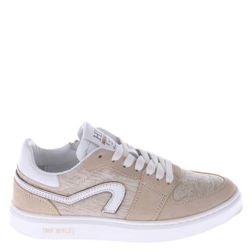 Hip leren sneakers beige
