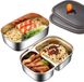 Unyqoos® set de boîte à lunch en acier inoxydable avec compartiments et fermeture étanche