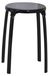 Tabouret de bain Max Ø 30x46,5 cm, noir, PP/acier, jusqu'à 100 kg