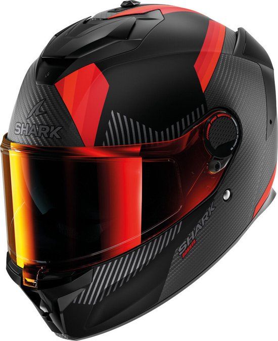 Shark Spartan GT Pro Dokhta Carbon Mat Zwart Rood Integraalhelm - Helm
