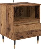 vidaXL Nachtkastje Oudhout 40 x 35 x 50 cm Bewerkt hout