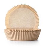 Rond wegwerp-dienblad: ideaal voor luchtfriteuse, meet 16 cm, 50 stuks, gemaakt van robuust en licht materiaal.