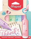 Maped Flex 740308 Viltstift Fijn/medium Verschillende kleuren, Pastel 4 stuk(s)