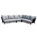 BUITEN living Palermo Palermo hoek loungeset 5 personen incl. tussenelement | aluminium + touw | Stone Grey | 4-delig