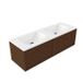 Saniclass Holz Frame Badkamermeubelset - 140x45x57.5cm - Torino solid surface wastafel wit - zonder kraangat - 2 lades - mat walnut pure (hout) SW1420777/SW1471859